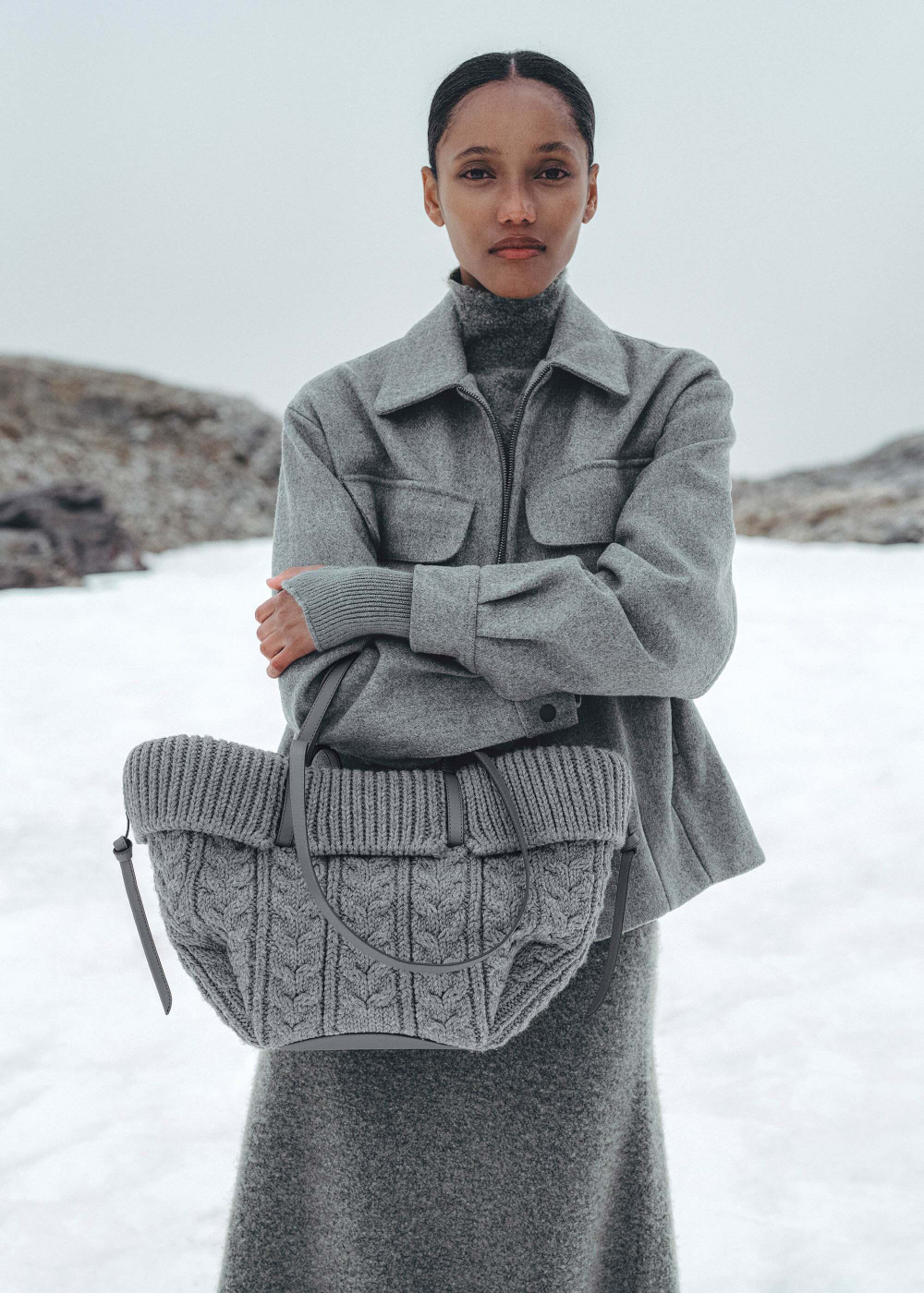 POLENE СУМКА CYME MINI, СЕРЫЙ