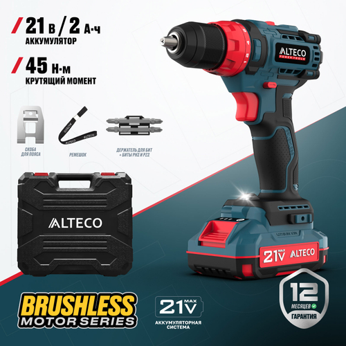 Бесщеточная аккумуляторная дрель-шуруповерт ALTECO CD 21-45 BL