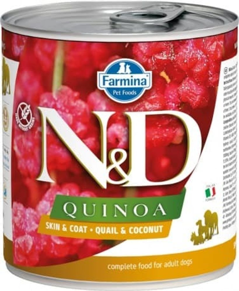 Корм влажный ND Dog QUINOA Quail &amp; Coconut / Перепел с кокосом для собак 285г
