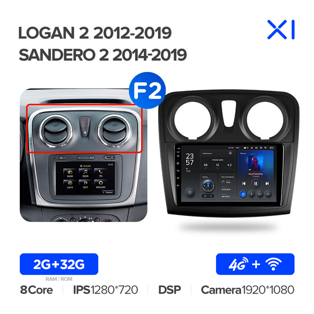 Teyes X1 9" для Renault Logan 2012-2019