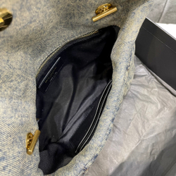 Saint Laurent Loulou Puffer Denim Bag 23 cm
