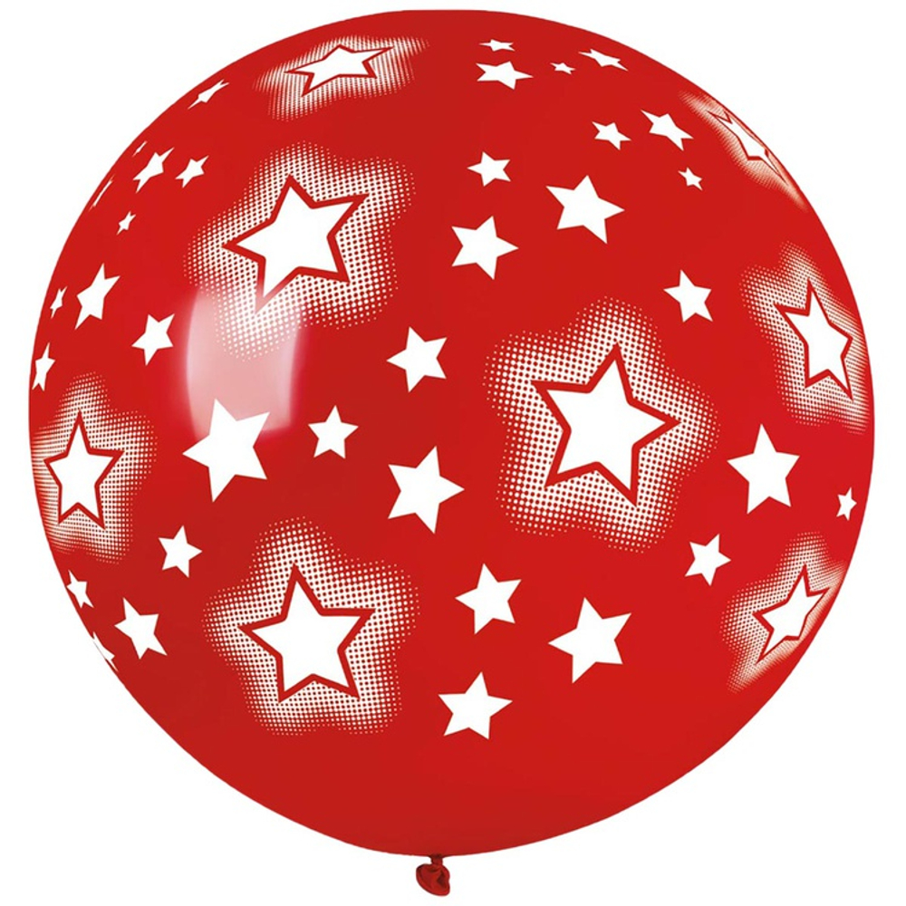 Шар латексный 100см Звезды космос (Красный)