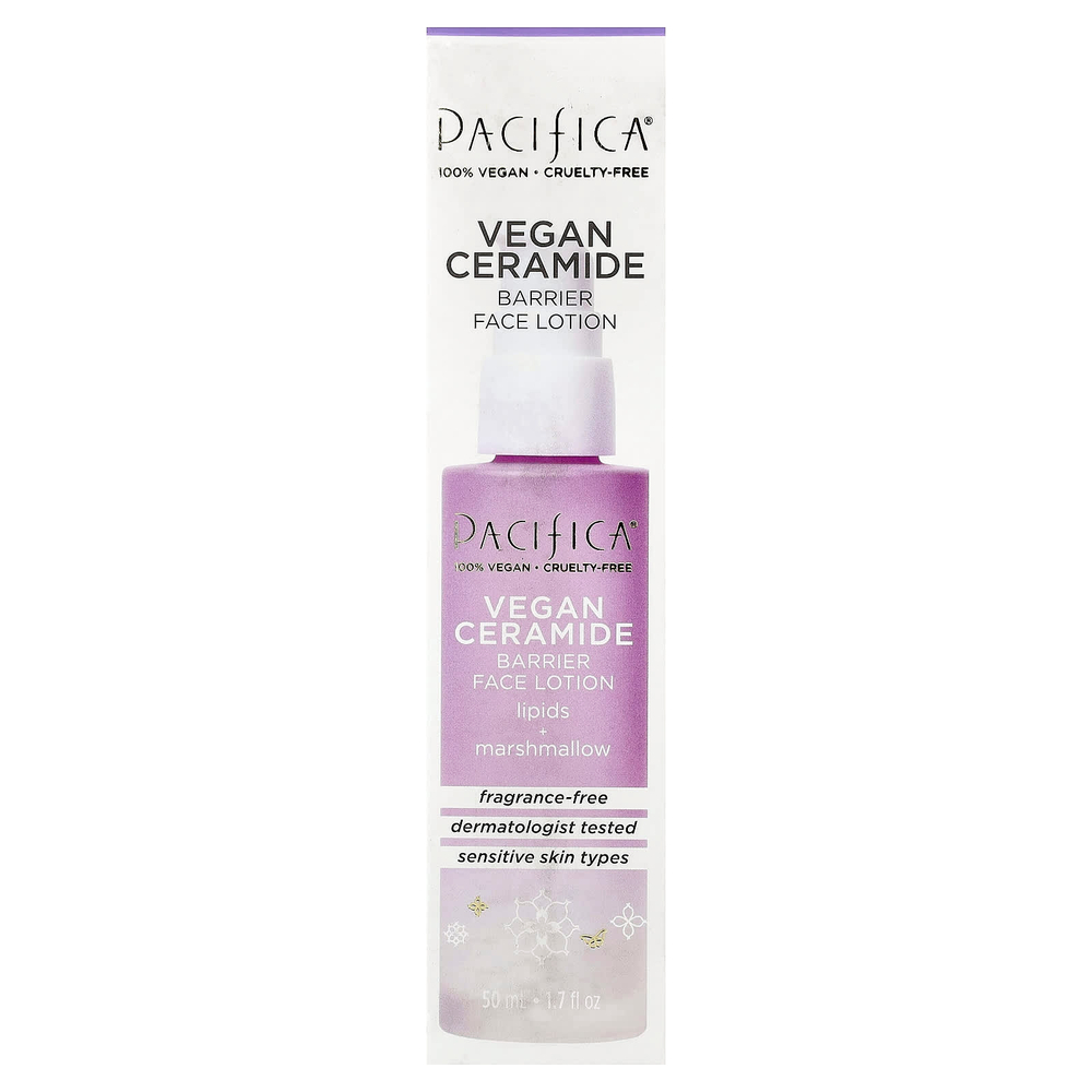 Pacifica, Vegan Ceramide, барьерный лосьон для лица, без отдушек, 50 мл (1,7 жидк. унц.)