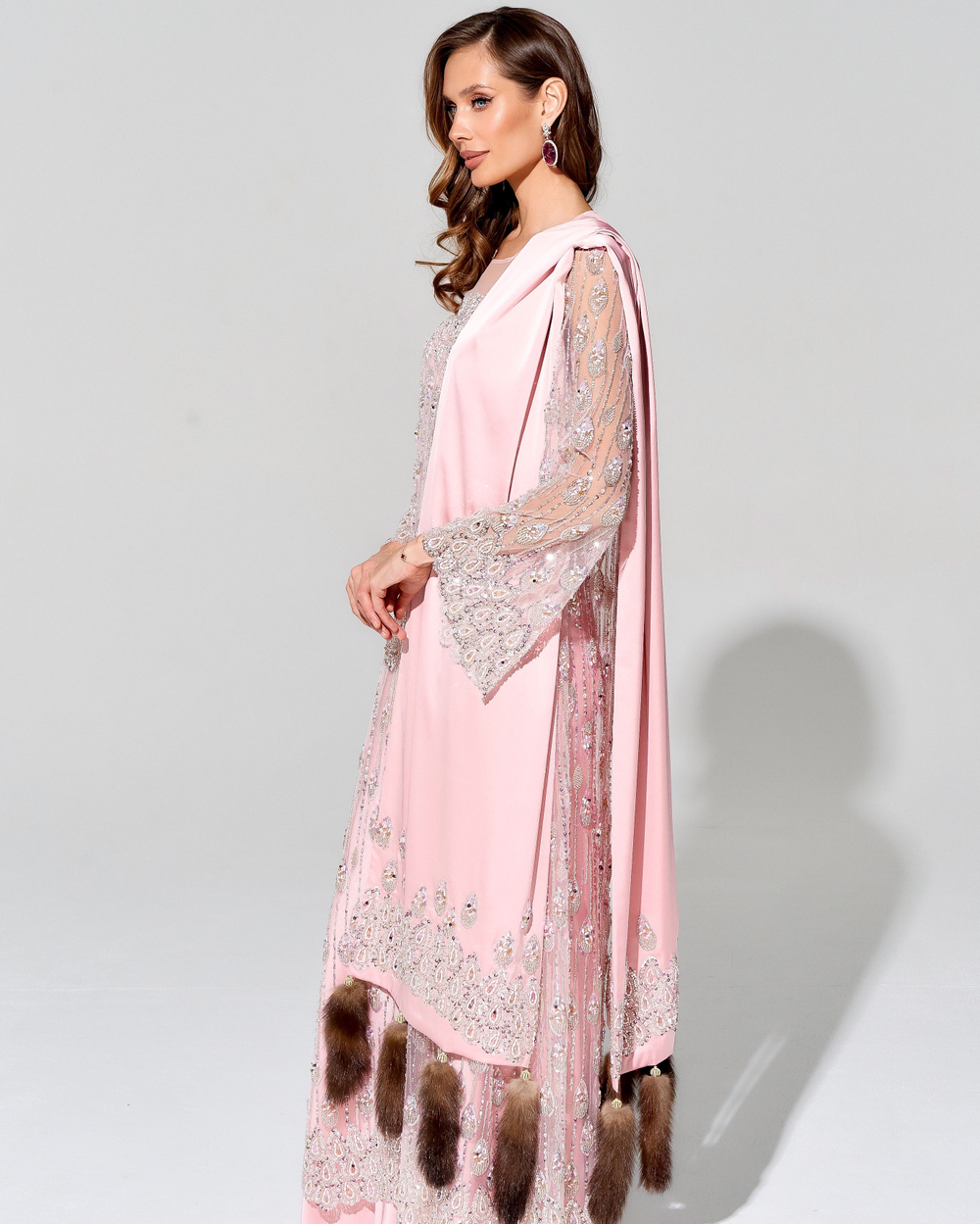 Шелковый палантин с отделкой Dubai