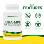 NaturesPlus, Ultra-Mins, комплекс минералов, 180 таблеток