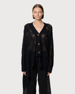 VIVIENNE WESTWOOD RED LEBEL КАРДИГАН ЧЕРНЫЙ АСИММЕТРИЧНЫЙ НА ПУГОВИЦАХ