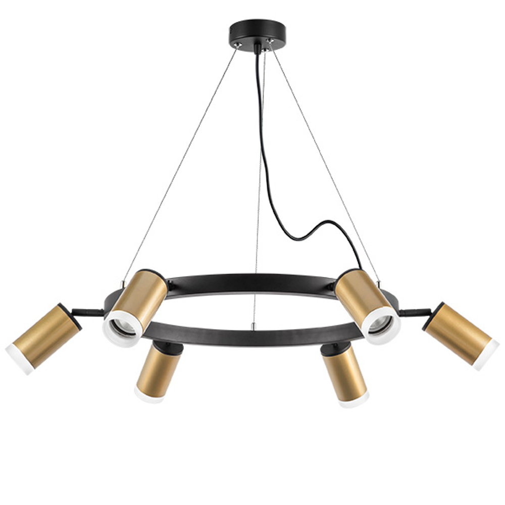 LR0164060 Люстра RULLO 6х50W GU10 ЧЕРНЫЙ/ЗОЛОТО (571016+214440-6+202430-6)