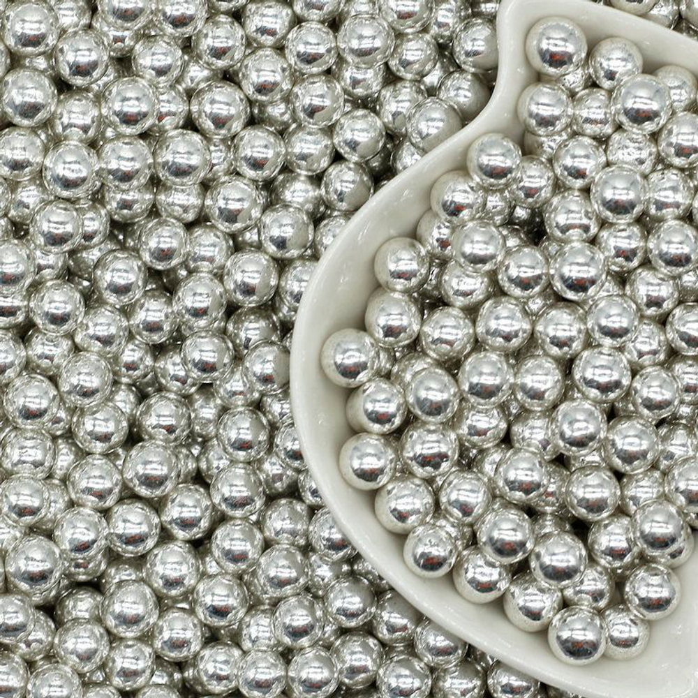 Шарики сахарные серебро 4 мм. 50 гр