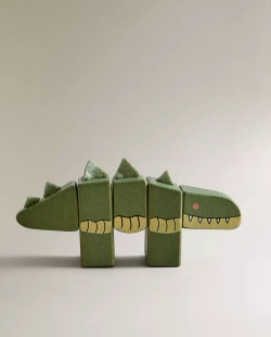 ZARA HOME ДЕРЕВЯННАЯ ИГРУШКА-ГОЛОВОЛОМКА «КРОКОДИЛ» ДЛЯ ДЕТЕЙ, ЗЕЛЕНЫЙ