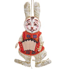 РусКукла RK-469/2 Кукла подвесная «Кролик с гармошкой»