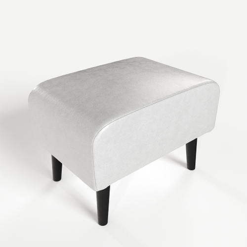 Пуф на высоких ножках Фантазёр из белой эко-кожи в офис, дом, салон красоты, прихожая, гостиная, на кухню, в кафе, в зону ожидания, в коридор, к туалетному столику. Банкетка, подставка.