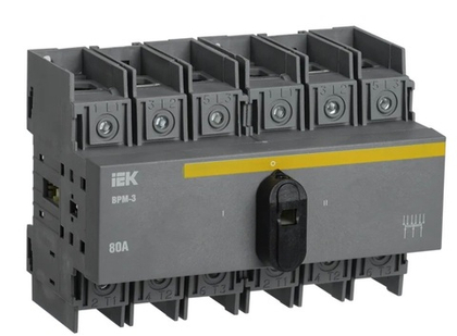 Выключатель-разъединитель модульный ВРМ-3 3P 80А IEK