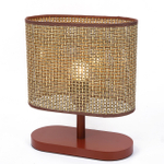 8202/1T COUNTY LN25 392 кофейный/коричневый, дерево/текстиль Настольная лампа E27 1*60W 220V MADERANA