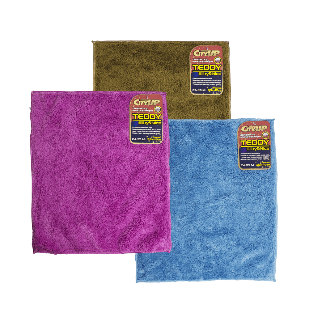 Салфетка микрофибра "City UP-115M"Teddy (1шт) 35х40см