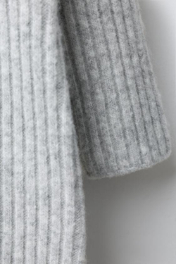 ZARA ВЯЗАНЫЙ КОМБИНЕЗОН В РУБЧИК, СЕРЫЙ МЕЛАНЖ