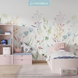 Фотообои на стену Полевые Цветы 400*270 см флизелиновые в детскую спальню зал