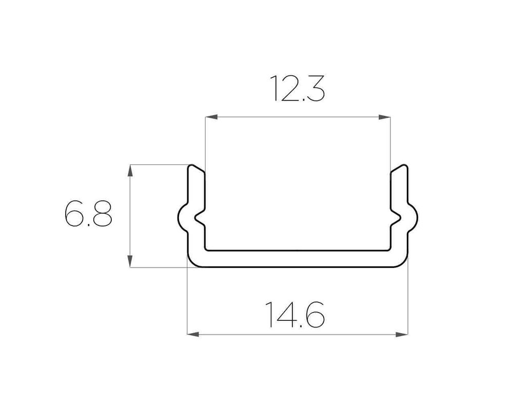 Профиль накладной алюминиевый LC-LP-0616-2 Anod