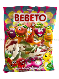 Жевательный мармелад Bebeto Sharks со вкусом ванили, апельсина, ананаса, малины и яблока 1 кг