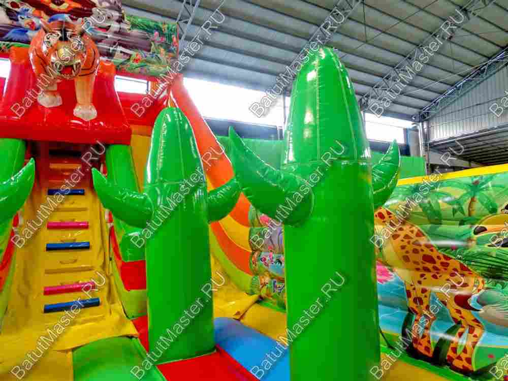 Детский надувной батут-горка "Зов тигра", размер 10*5*7 м