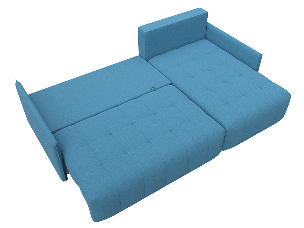 Диван угловой Лига-054 НПБ угол универсальный РОГОЖКА Амур 10 голубой