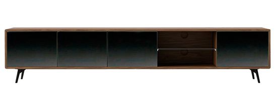 Тумбочка под ТВ 1403F-NOGAL /3048 Angel Cerda цвет орех/черный