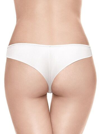 Кружевные трусики-бразилиана с геометрическим рисунком (Размер: 2 размер) (Цвет: белый)