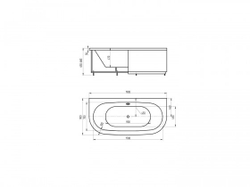 Ванна акриловая асимметричная МОРФЕЙ 190х90 AQUATEK (с каркасом и фронтальной панелью)