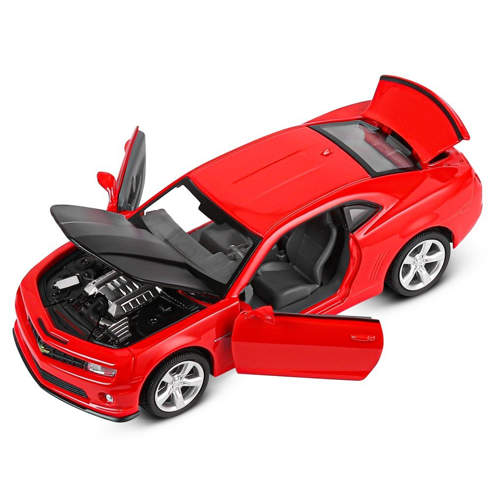 Модель 1:32 Chevrolet Camaro SS, красный, свет, звук, откр. двери, капот и багажник