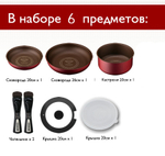 Набор японских кастрюль с алмазным покрытием (6 ПРЕДМЕТОВ) KITCHEN CHEF H-GS-SE6