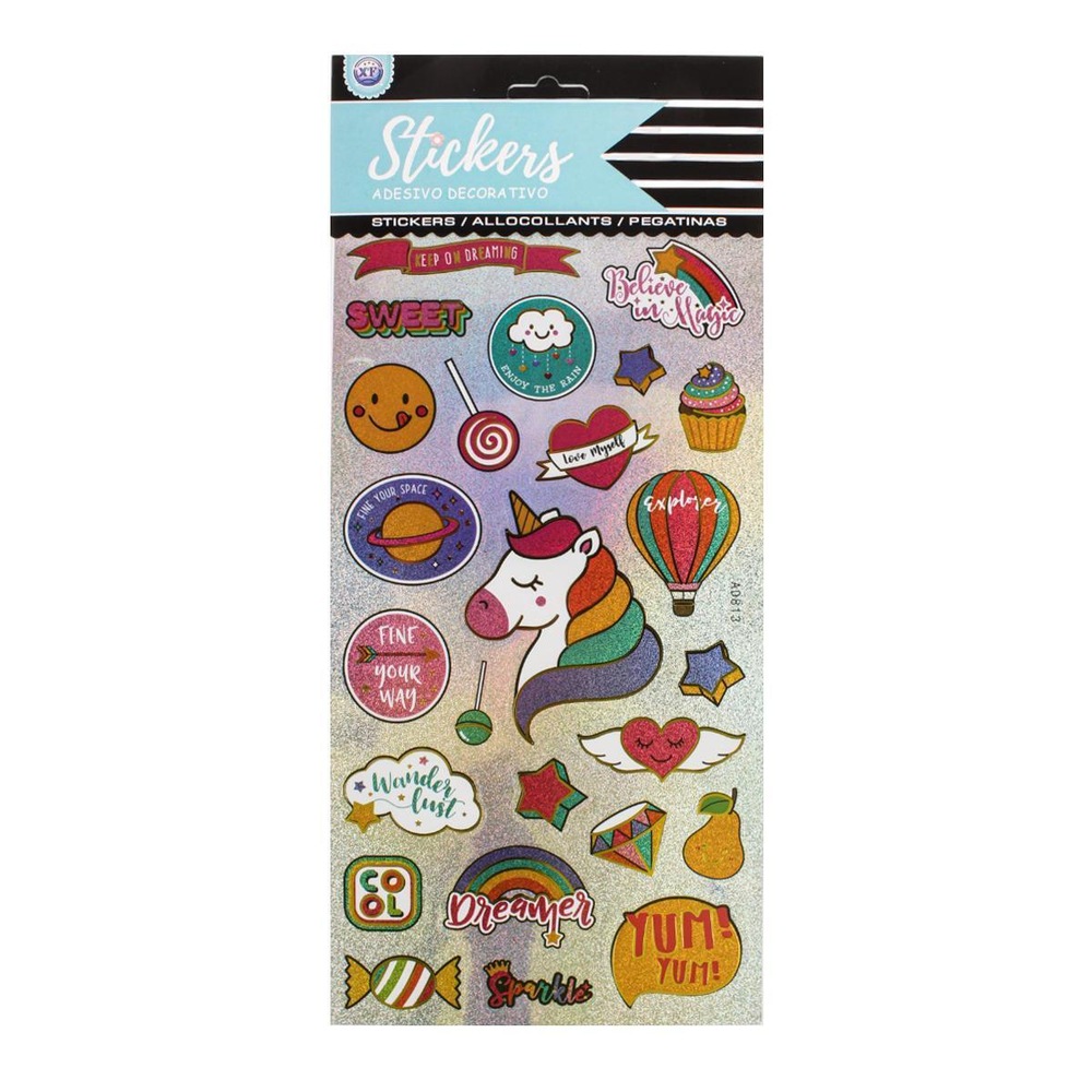 Наклейки с голографическим эффектом "Girls" 30*15см.