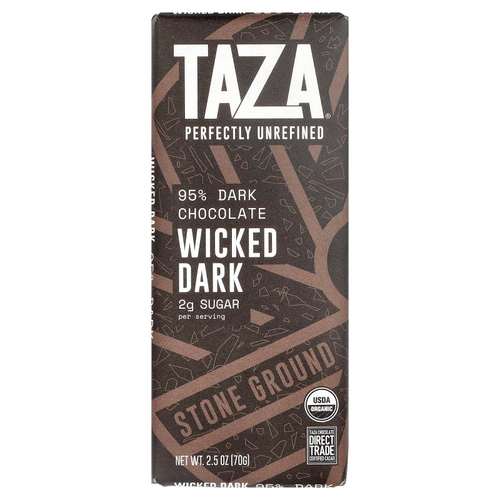Taza Chocolate, 95% темный шоколад, вкусный темный, 70 г (2,5 унции)