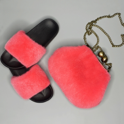 Комплект сумка и Шлепанцы в стиле Barbiecore