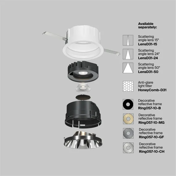 Встраиваемый светильник Образ / Wise 10 Вт 3000 К 36° Technical dl057-10w3k-w