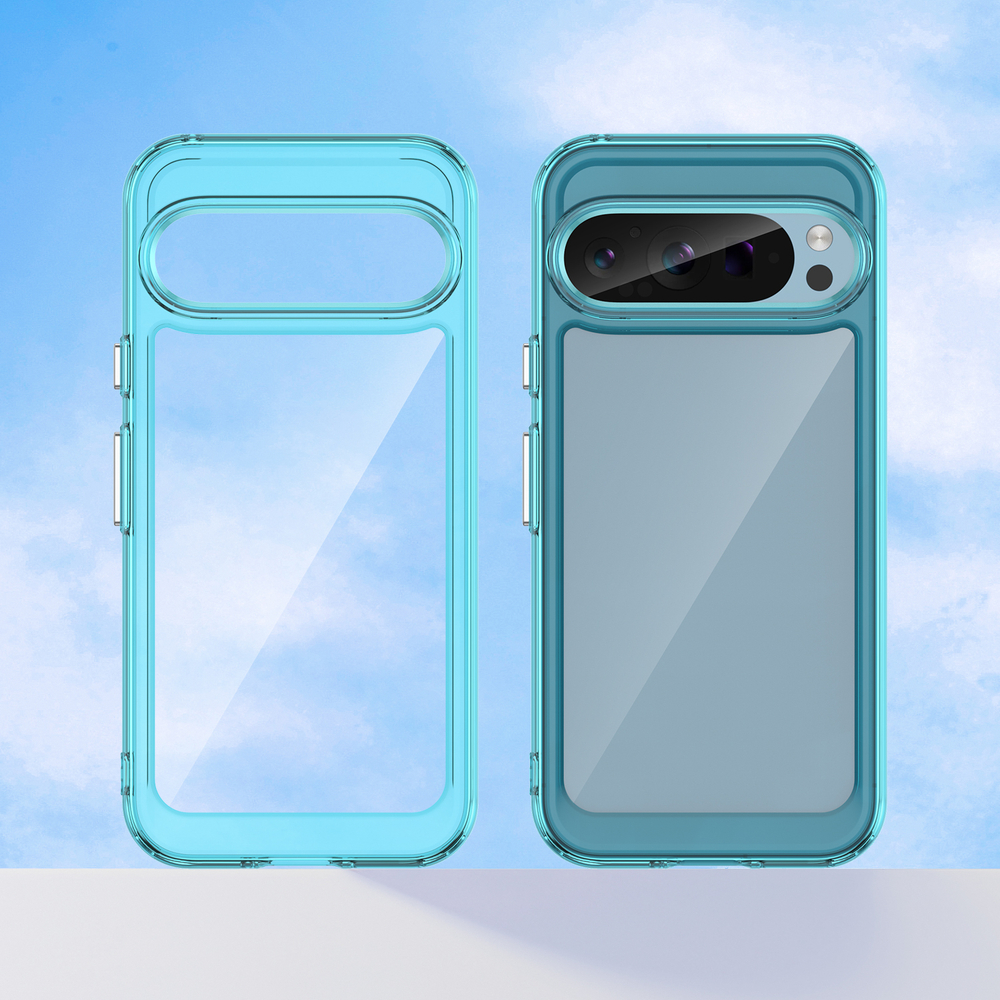 Чехол с мягкими рамками бирюзового цвета для Google Pixel 9 Pro, увеличенные защитные свойства