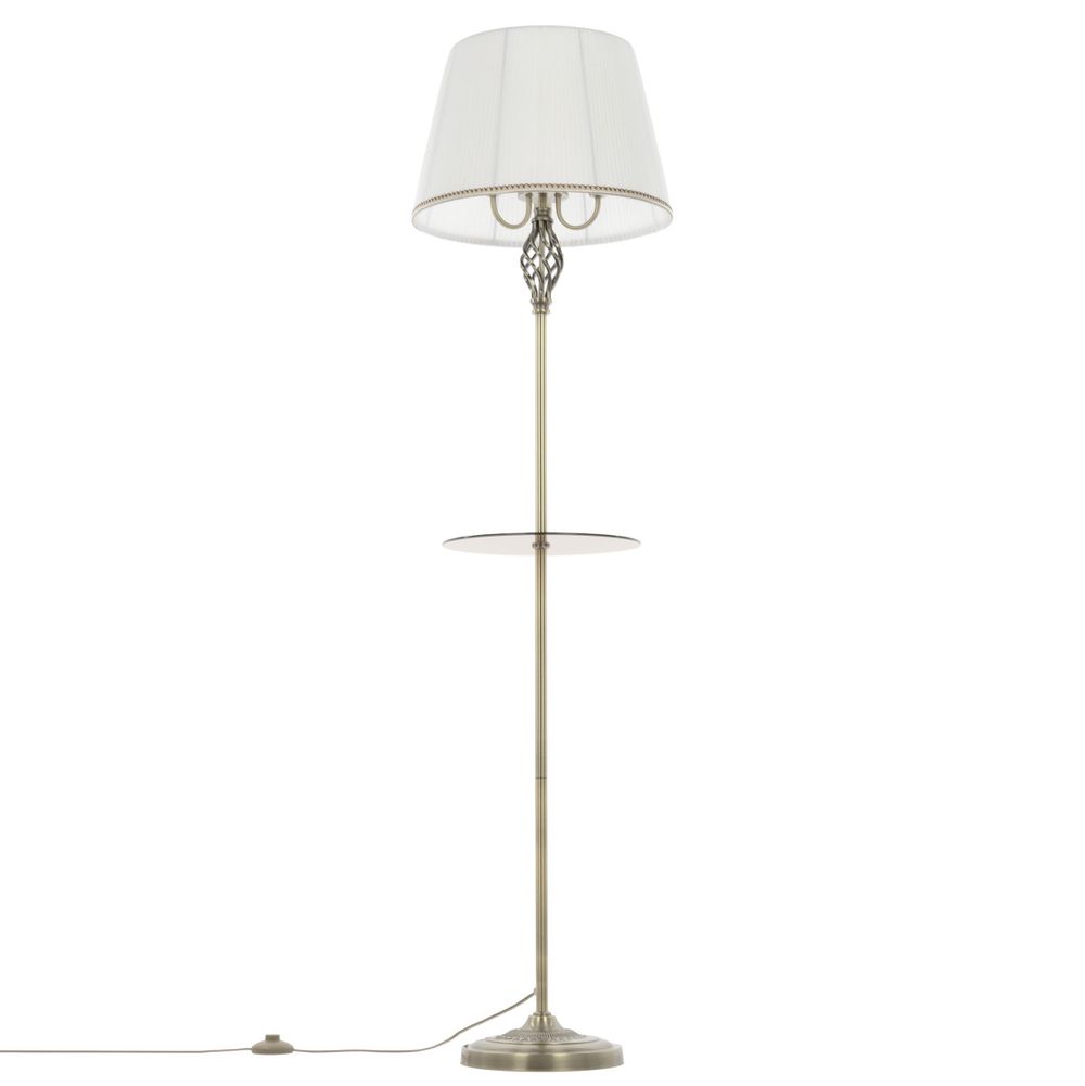 Citilux Вена CL402930T Торшер бронза со столиком и белым абажуром