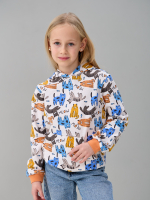 Детское худи дХ-31/бежмеланж-кошки