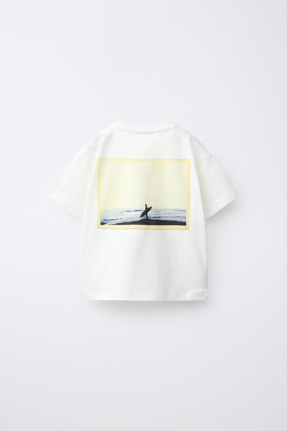 ZARA X PUKAS ФУТБОЛКА С ЛОГОТИПОМ И ФОТО PUKAS SURF, БЕЛЫЙ