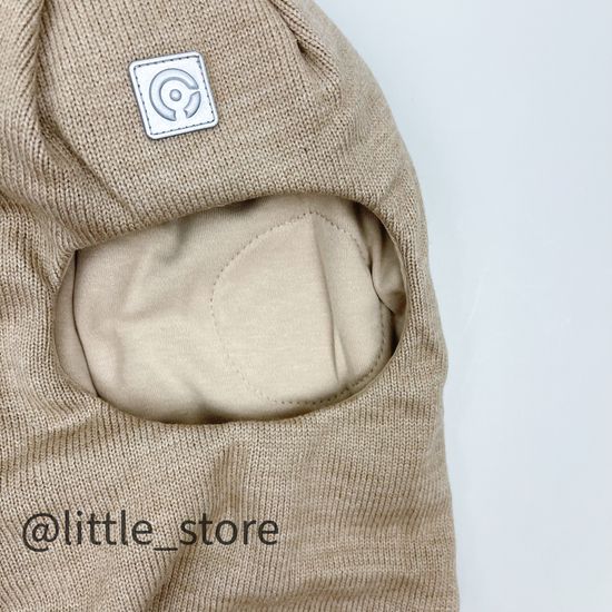 Шапка-шлем зимняя, Темно-бежевый