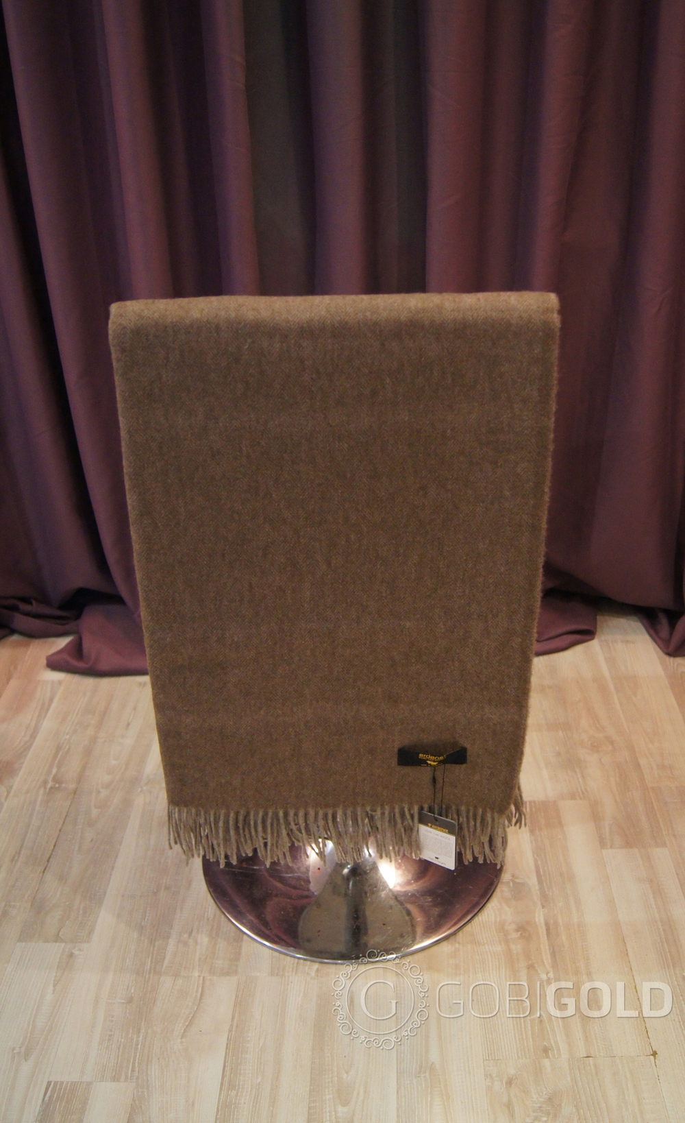 Плед из 100% пух яка 150x200 см. (ERDENET) - серо-бежевый