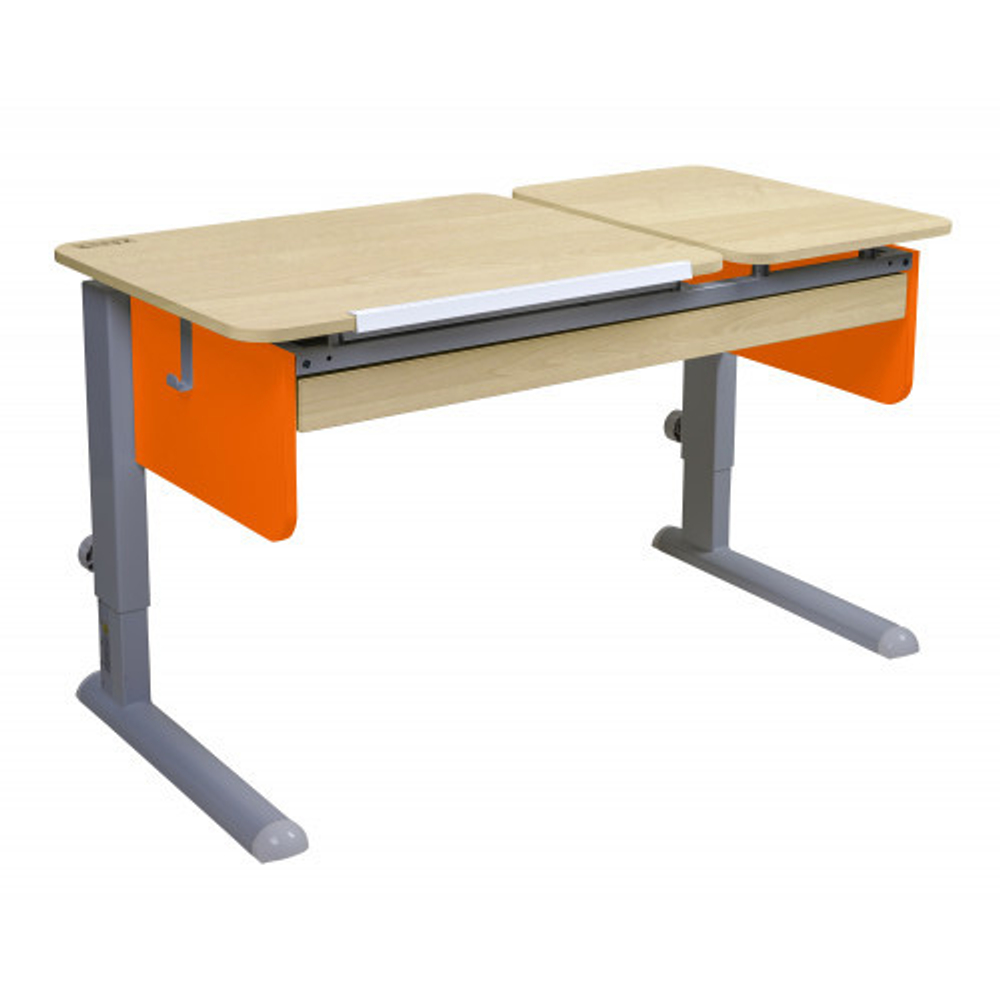 Растущая парта Астек Твин-2 с выдвижным ящиком и цветными боковинами (1150×575 мм)