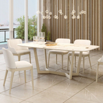 Стол овальный BENZ 180, керамика глянцевая, белая