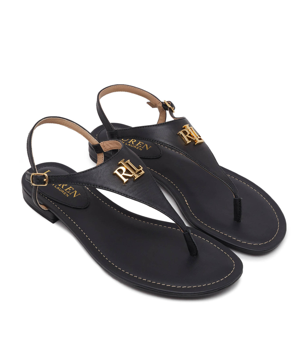 Кожаные босоножки LAUREN RALPH LAUREN - черный(802940593)