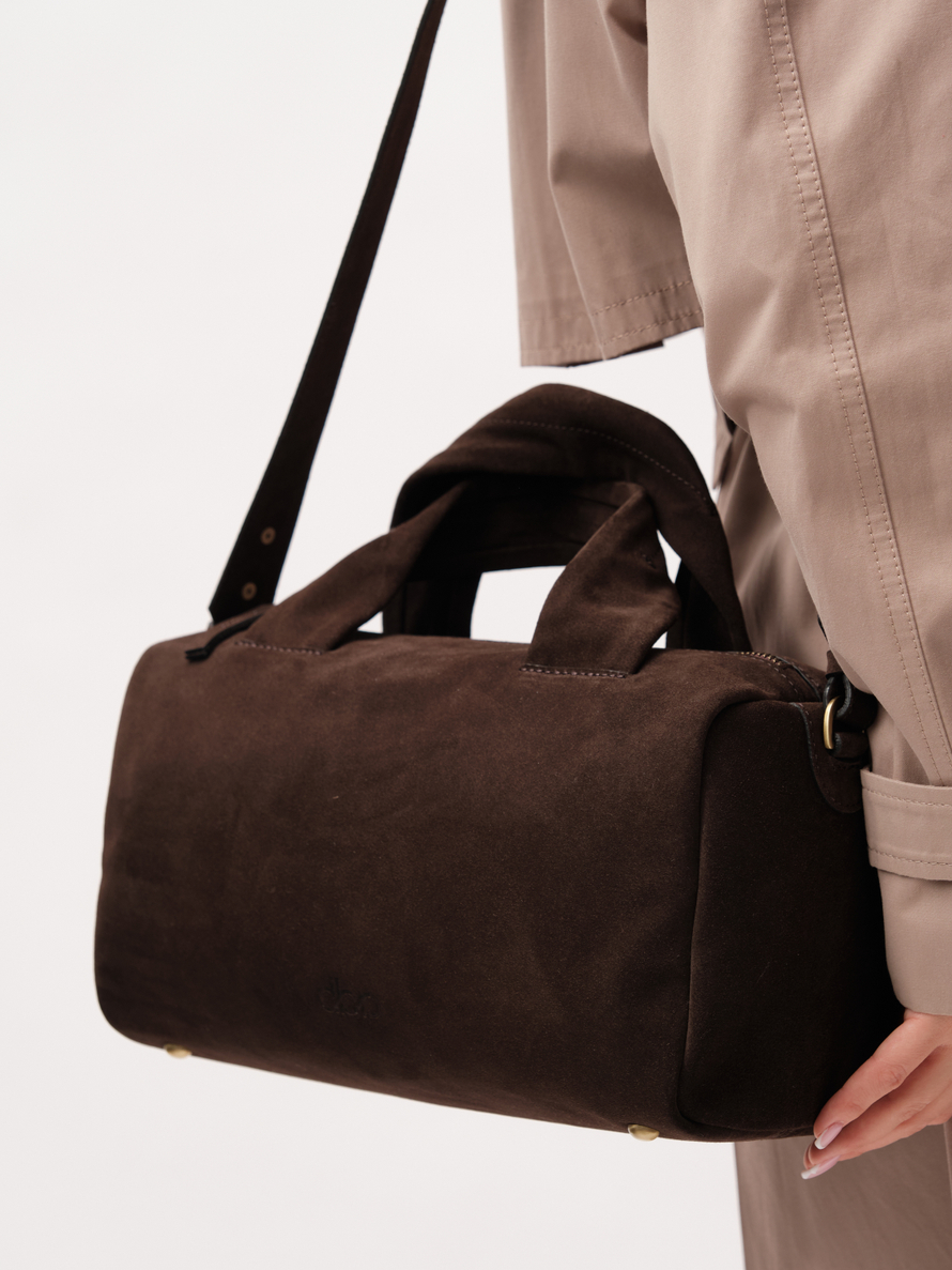 Замшевая сумка DBR 31378 черный каштан