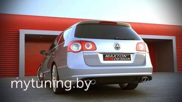 Накладка заднего бампера R-LINE LOOK под двойной выхлоп для VW Passat B6