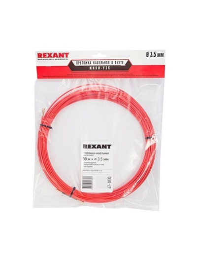 Протяжка кабельная (мини УЗК в бухте) 30м стеклопруток d3.5мм красн. REXANT 47-1030