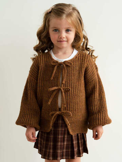 Кардиган с бантиками, Горчичный