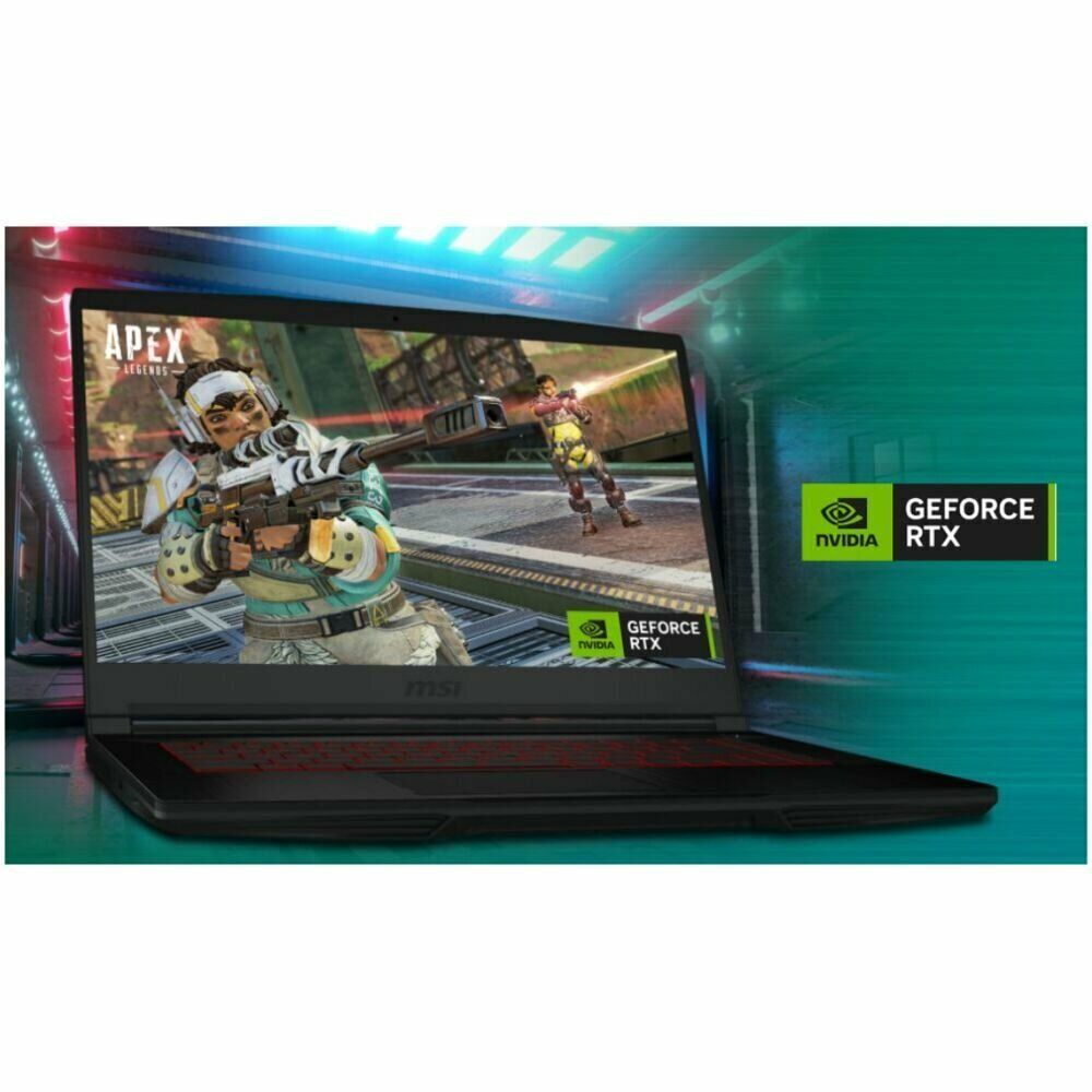 Ноутбук MSI GF63 Thin 12UC-1094XRU Core i5 12450H/8Gb/512Gb SSD/NV RTX3050 4Gb/15.6" FullHD/DOS Black