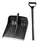 Лопата снеговая МЕТЕЛЬ с черенком №3 пластмассовая с ал. планкой 410х400мм, ф32