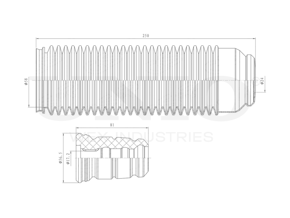 Комплект пыльник и отбойник UNIO DUC-10039