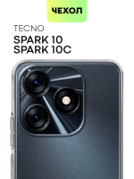 Чехол BROSCORP для Tecno Spark 10 (арт. TCN-S10-TPU-01-TRANSPARENT)